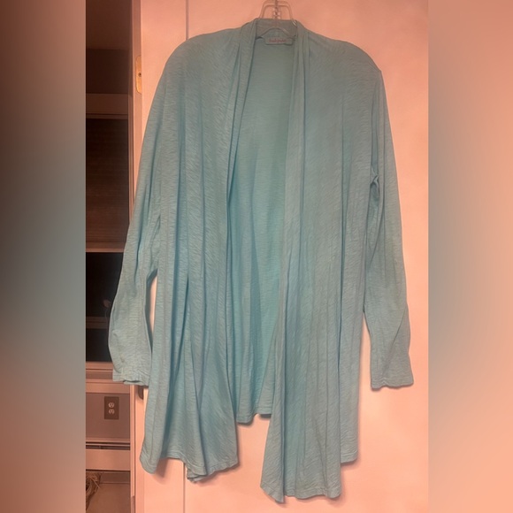 Fresh Produce Lightweight Draped Long Line Open Front Cardigan size m/L Blue - Picture 12 of 12